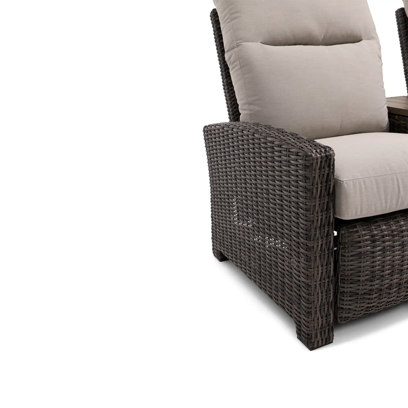 Ellis Reclining High Back Loveseat With Console Dove Acrylic - The Great Escape