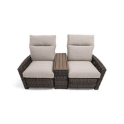 Ellis Reclining High Back Loveseat With Console Dove Acrylic - The Great Escape