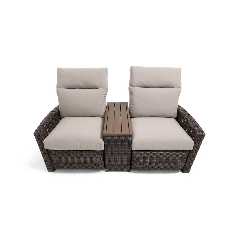 Ellis Reclining High Back Loveseat With Console Dove Acrylic - The Great Escape