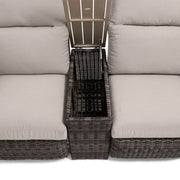 Ellis Reclining High Back Loveseat With Console Dove Acrylic - The Great Escape