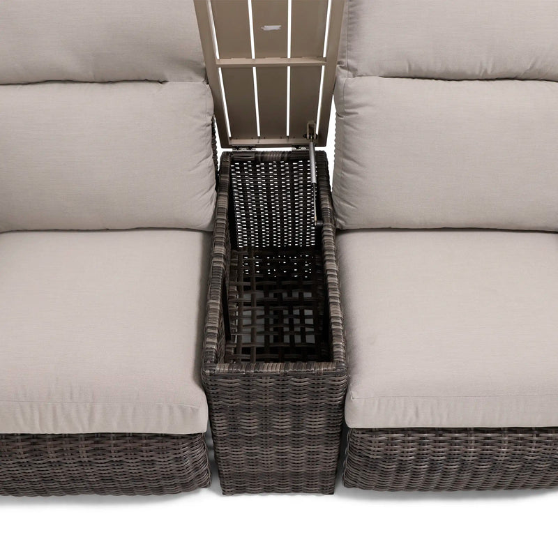 Ellis Reclining High Back Loveseat With Console Dove Acrylic - The Great Escape