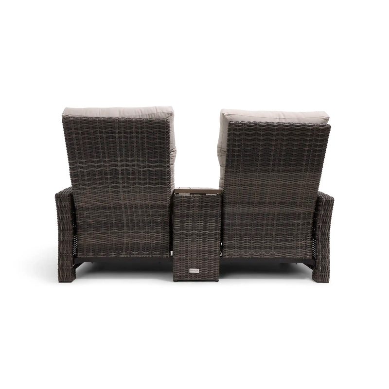 Ellis Reclining High Back Loveseat With Console Dove Acrylic - The Great Escape