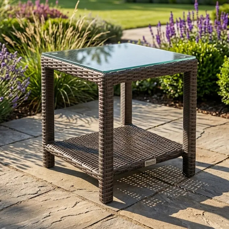 19" Square Woven End Table - The Great Escape