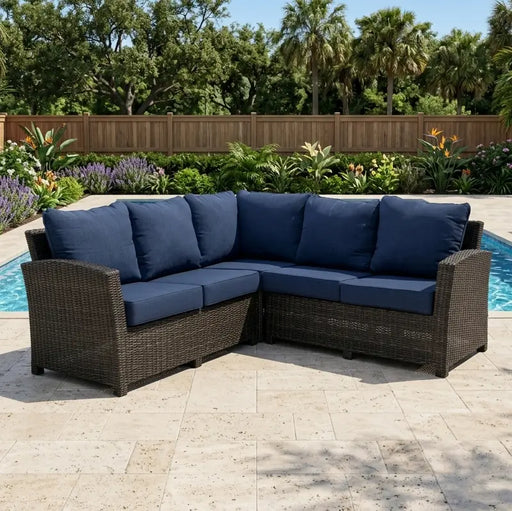 Ellis 3 Piece Sectional Group Indigo Acrylic - The Great Escape