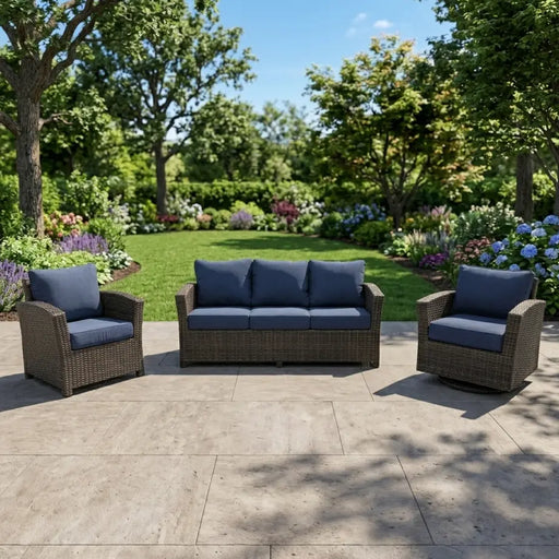 Ellis 3 Piece Indigo Acrylic Sofa Group - The Great Escape