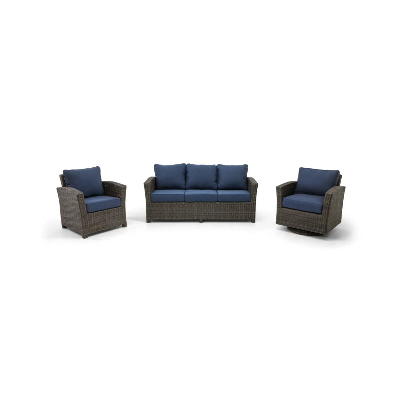 Ellis 3 Piece Indigo Acrylic Sofa Group - The Great Escape