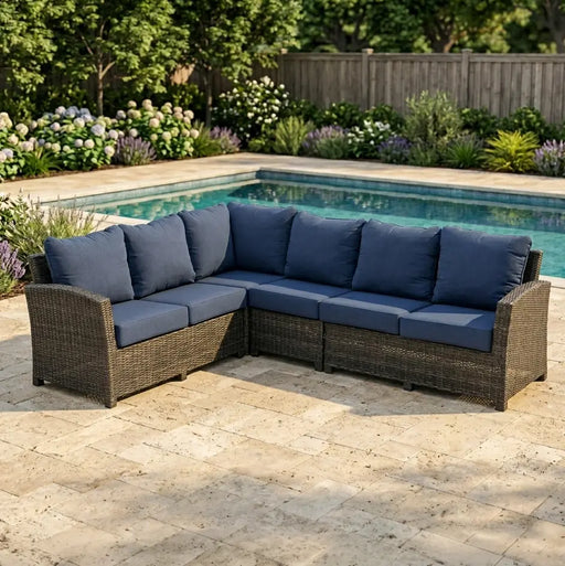 Ellis 4 Piece Sectional Group Indigo Acrylic - The Great Escape