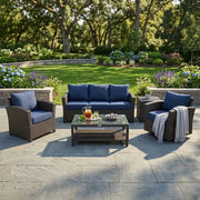 Ellis 5 Piece Indigo Acrylic Sofa Chat Group - The Great Escape