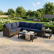 Ellis 6 Piece Sectional Chat Group Indigo Acrylic - The Great Escape