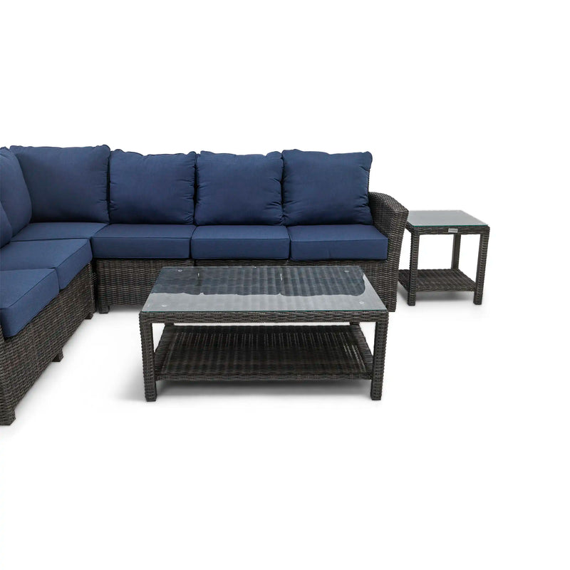 Ellis 6 Piece Sectional Chat Group Indigo Acrylic - The Great Escape