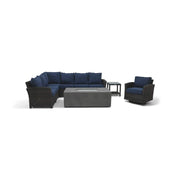 Ellis 7 Piece Sectional Firepit Chat Group Indigo Acrylic - The Great Escape