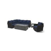 Ellis 7 Piece Sectional Firepit Chat Group Indigo Acrylic - The Great Escape
