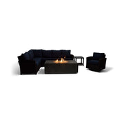 Ellis 7 Piece Sectional Firepit Chat Group Indigo Acrylic - The Great Escape