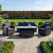 Ellis 7 Piece Indigo Acrylic Sofa Conversation Group - The Great Escape