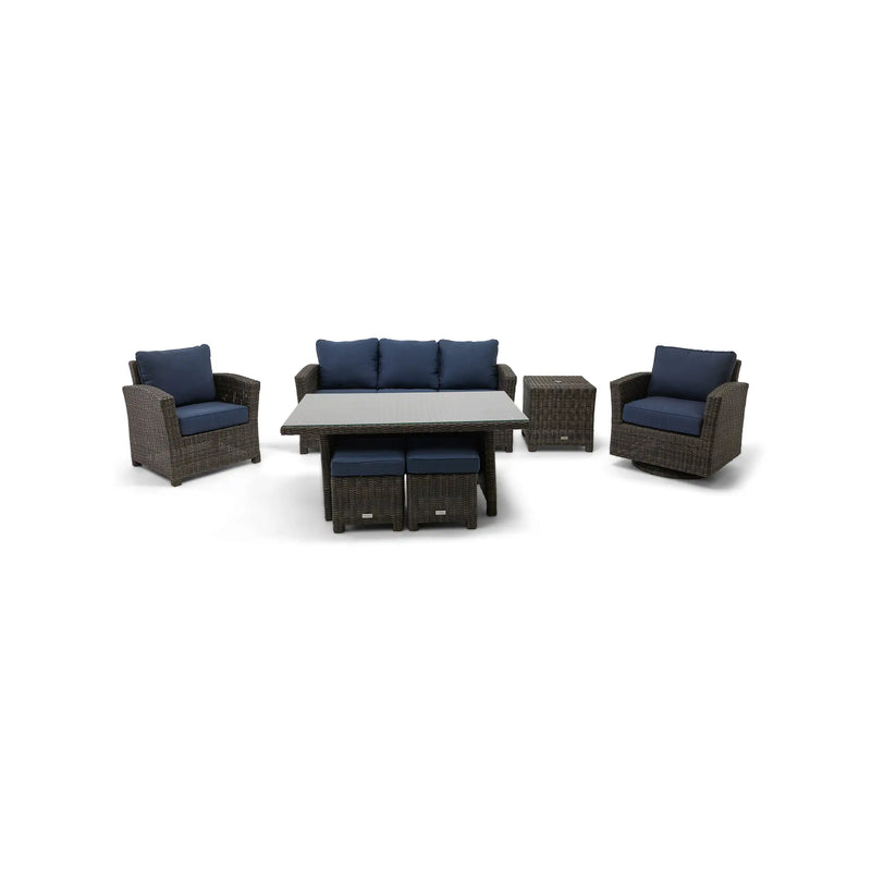Ellis 7 Piece Indigo Acrylic Sofa Conversation Group - The Great Escape