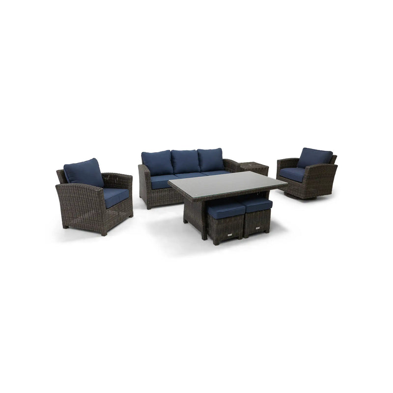 Ellis 7 Piece Indigo Acrylic Sofa Conversation Group - The Great Escape