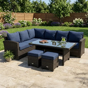 Ellis 8 Piece Sectional Chat Group Indigo Acrylic - The Great Escape