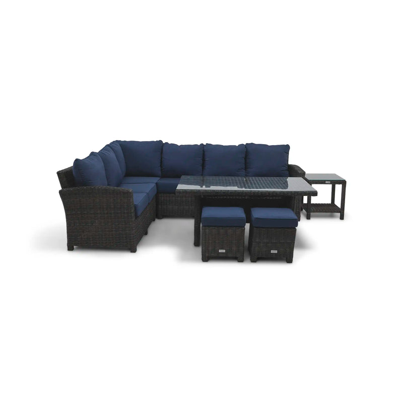 Ellis 8 Piece Sectional Chat Group Indigo Acrylic - The Great Escape
