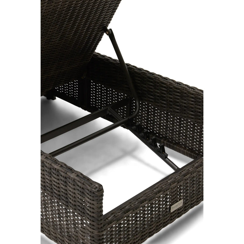 Ellis Silver Oak Woven Indigo Acrylic Chaise Lounge -  The Great Escape