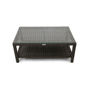 Ellis Silver Oak 20"x40" Rectangle Woven Coffee Table - The Great Escape