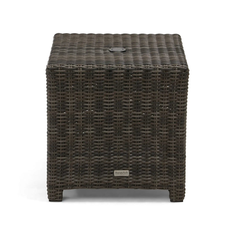 Ellis Silver Oak 22" Square Umbrella Woven End Table - The Great Escape