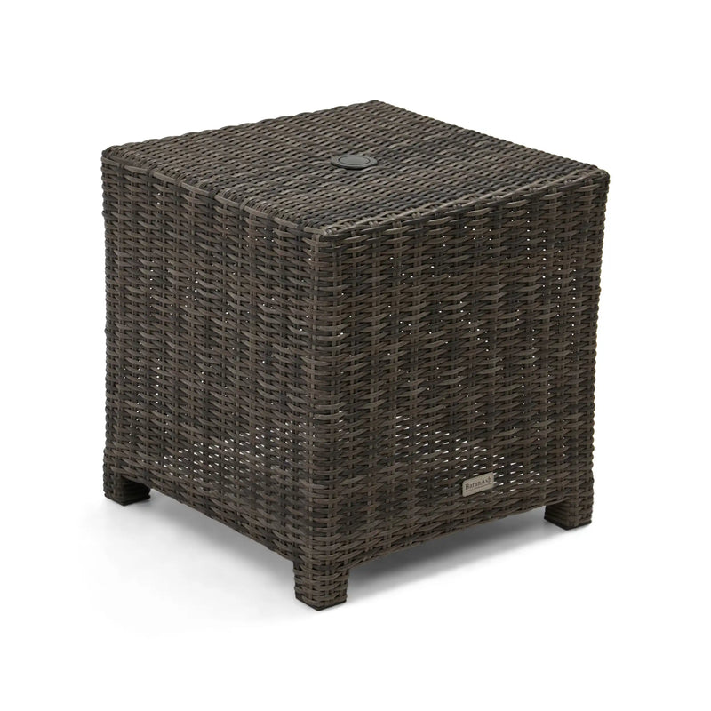 Ellis Silver Oak 22" Square Umbrella Woven End Table - The Great Escape
