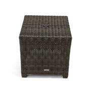 Ellis Silver Oak 22" Square Umbrella Woven End Table - The Great Escape