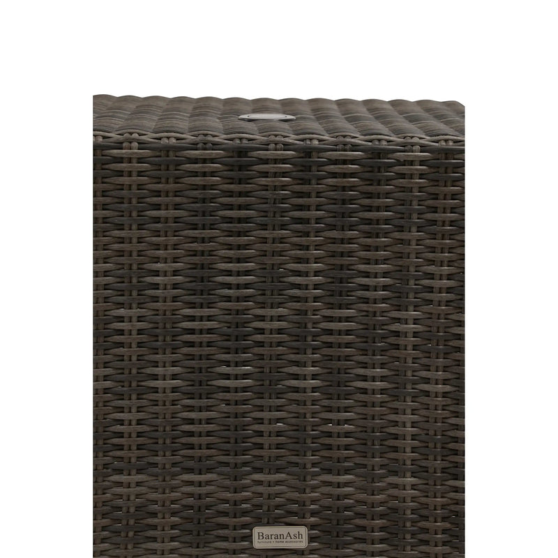 Ellis Silver Oak 22" Square Umbrella Woven End Table - The Great Escape