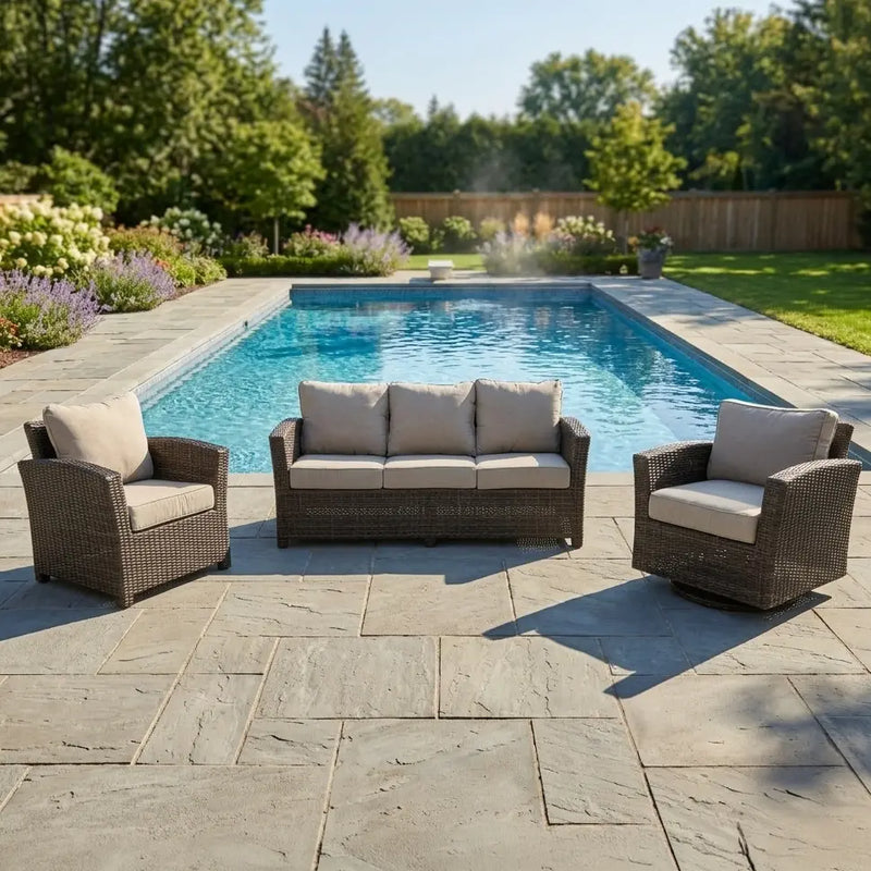 Ellis 3 Piece Dove Acrylic Sofa Group - The Great Escape
