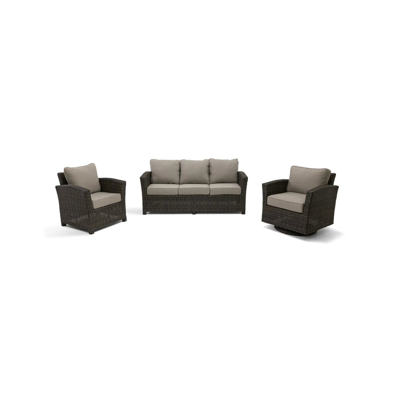 Ellis 3 Piece Dove Acrylic Sofa Group - The Great Escape