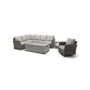 Ellis 7 Piece Sectional Firepit Chat Group Dove Acrylic - The Great Escape