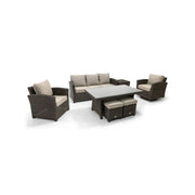 Ellis 7 Piece Dove Acrylic Sofa Conversation Group - The Great Escape