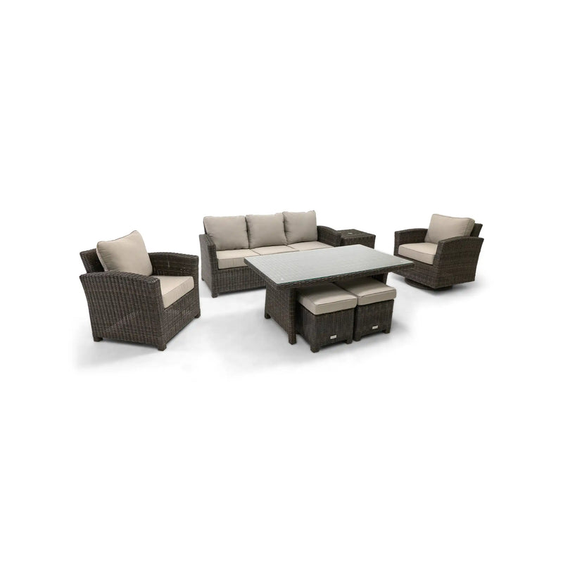 Ellis 7 Piece Dove Acrylic Sofa Conversation Group - The Great Escape