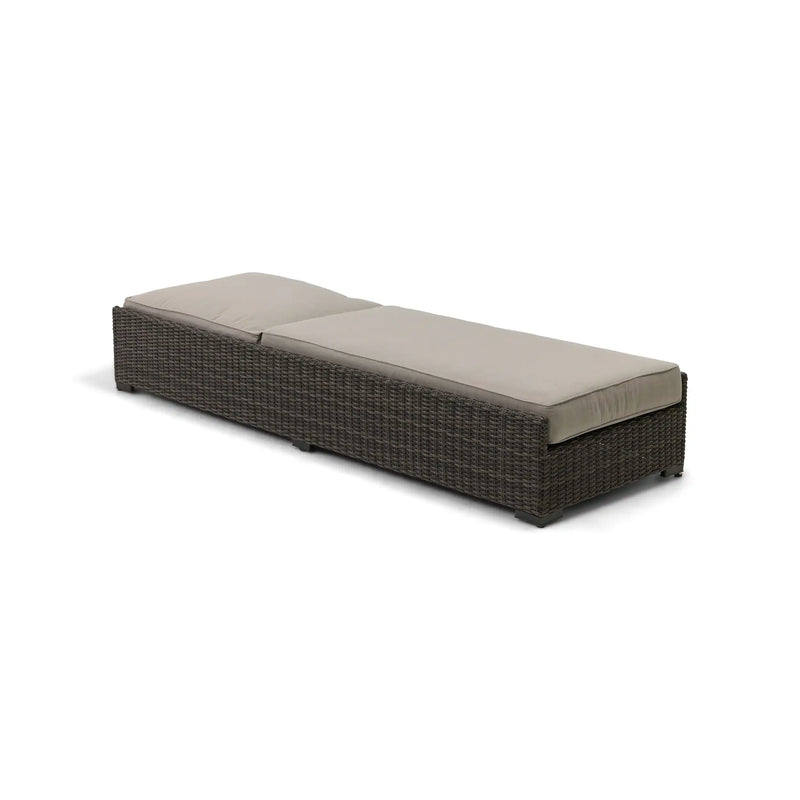 Ellis Silver Oak Woven Dove Acrylic Chaise Lounge - The Great Escape