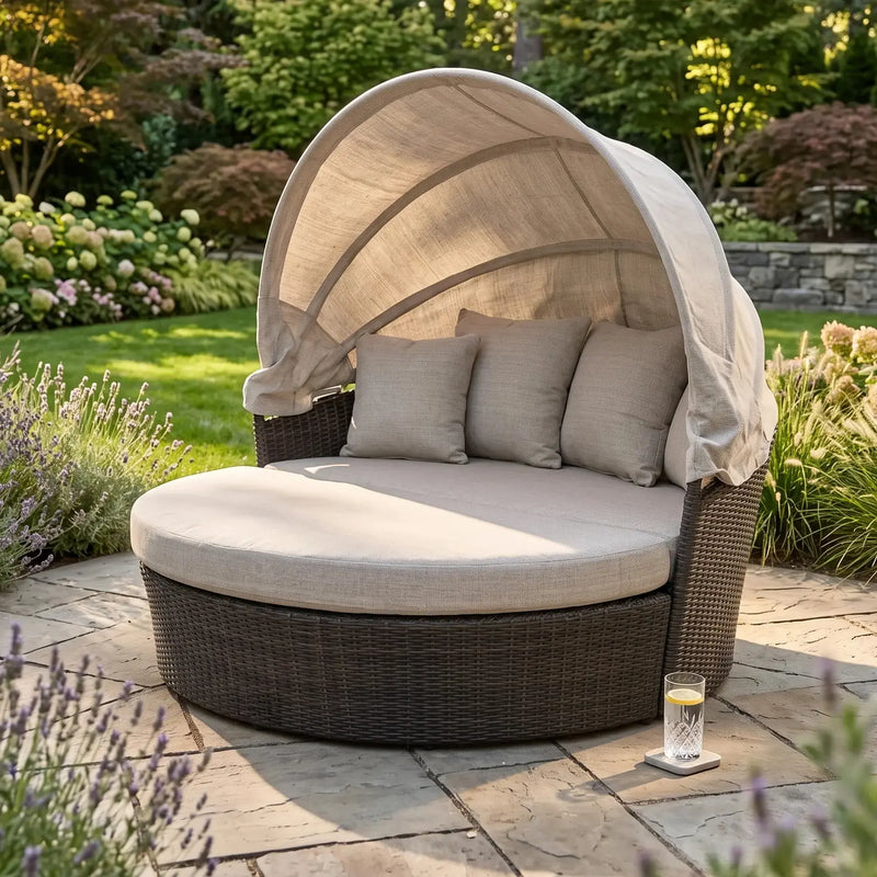 Asher Silver Oak XL 71" Rd. Canopy Daybed - The Great Escape