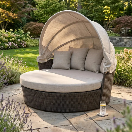 Asher Silver Oak XL 71" Rd. Canopy Daybed - The Great Escape
