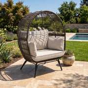 Asher Silver Oak XL Stationary Egg Chair - The Great Escape