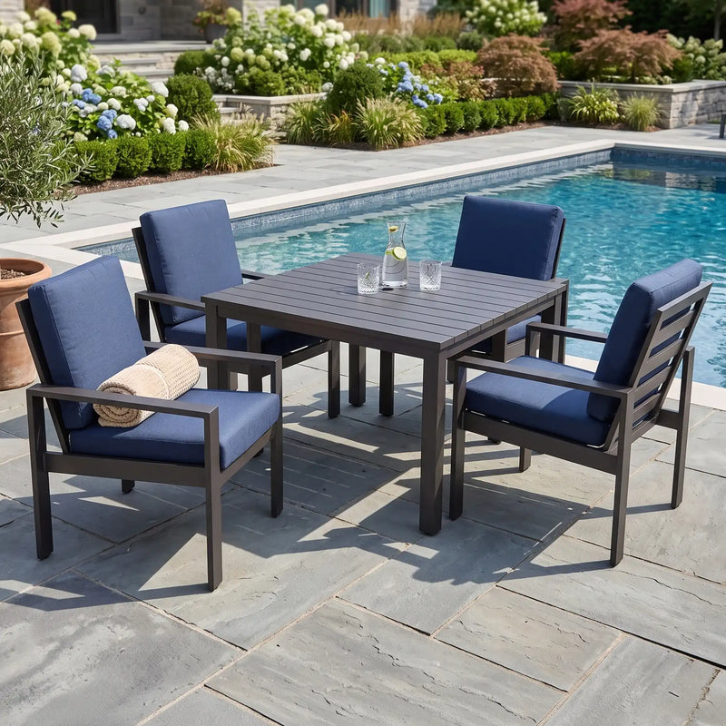 Sutton Cushioned 5 Piece Dining Group Indigo - The Great Escape