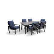Sutton Cushioned 7 Piece Dining Group Indigo - The Great Escape