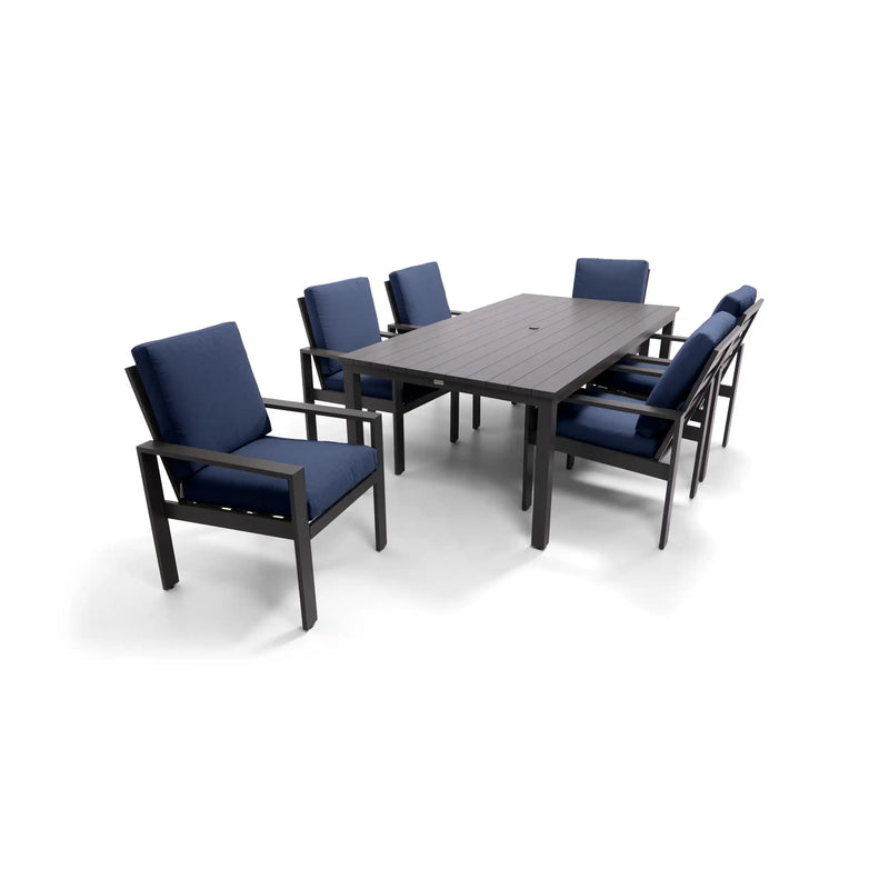 Sutton Cushioned 7 Piece Dining Group Indigo - The Great Escape