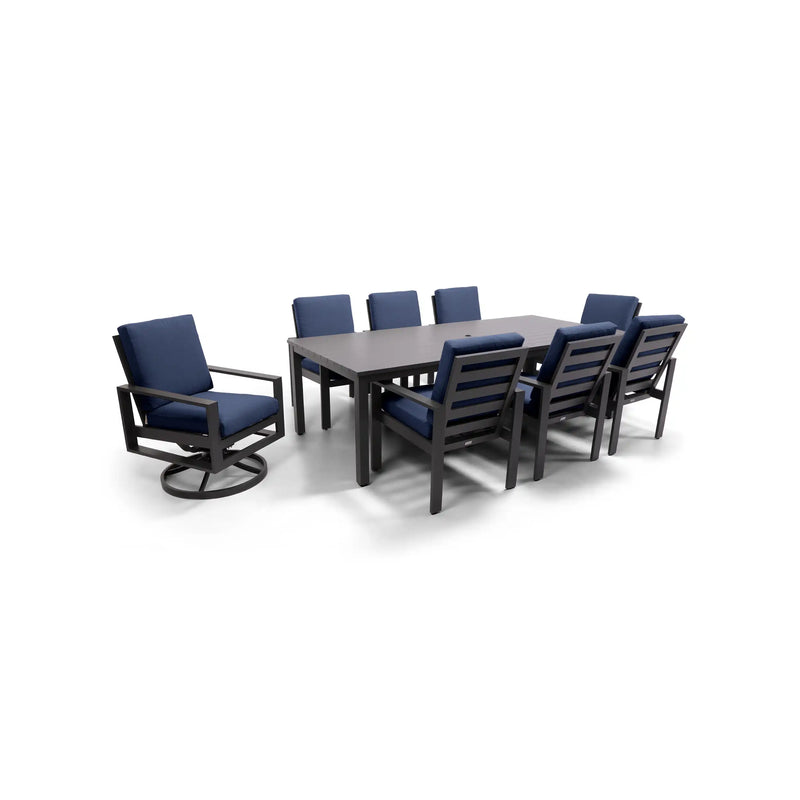 Sutton Cushioned 9 Piece Dining Group Indigo - The Great Escape