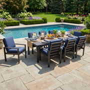 Sutton Cushioned 9 Piece Dining Group Indigo - The Great Escape