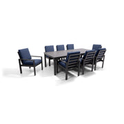 Sutton Cushioned 9 Piece Dining Group Indigo - The Great Escape