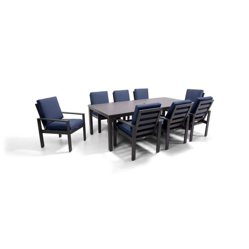 Sutton Cushioned 9 Piece Dining Group Indigo - The Great Escape
