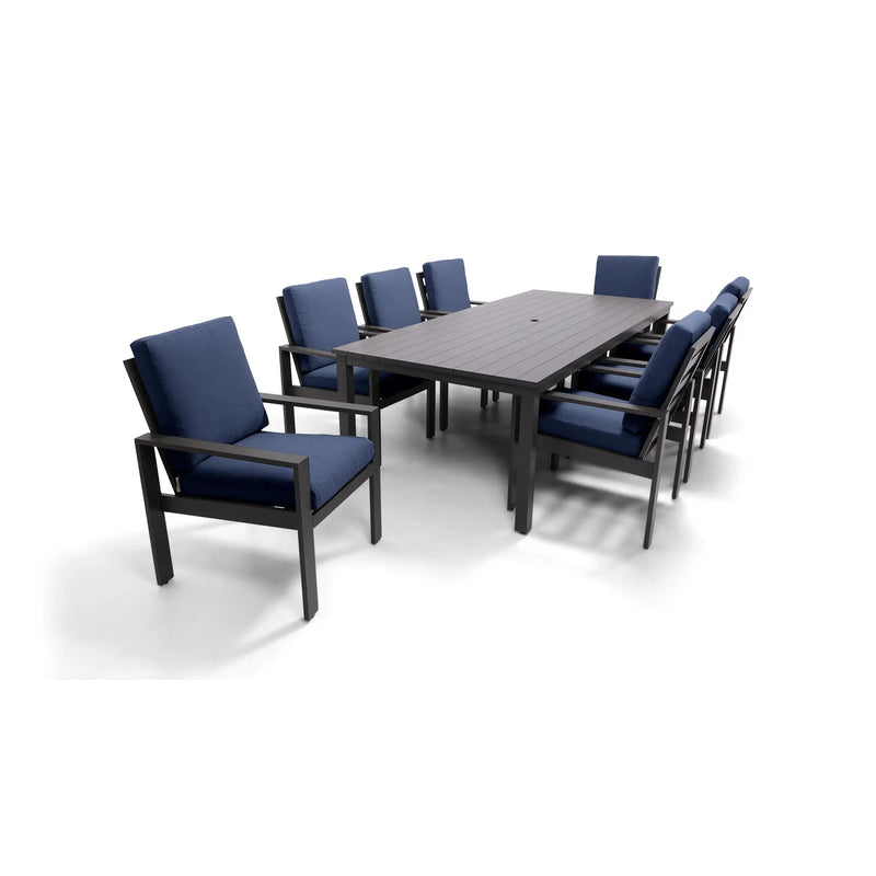 Sutton Cushioned 9 Piece Dining Group Indigo - The Great Escape