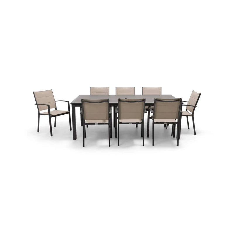 Sutton Sling 9 Piece Dining Group W/ 44"x84" Rect. Table - The Great Escape