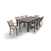 Sutton Sling 9 Piece Dining Group W/ 44"x84" Rect. Table - The Great Escape
