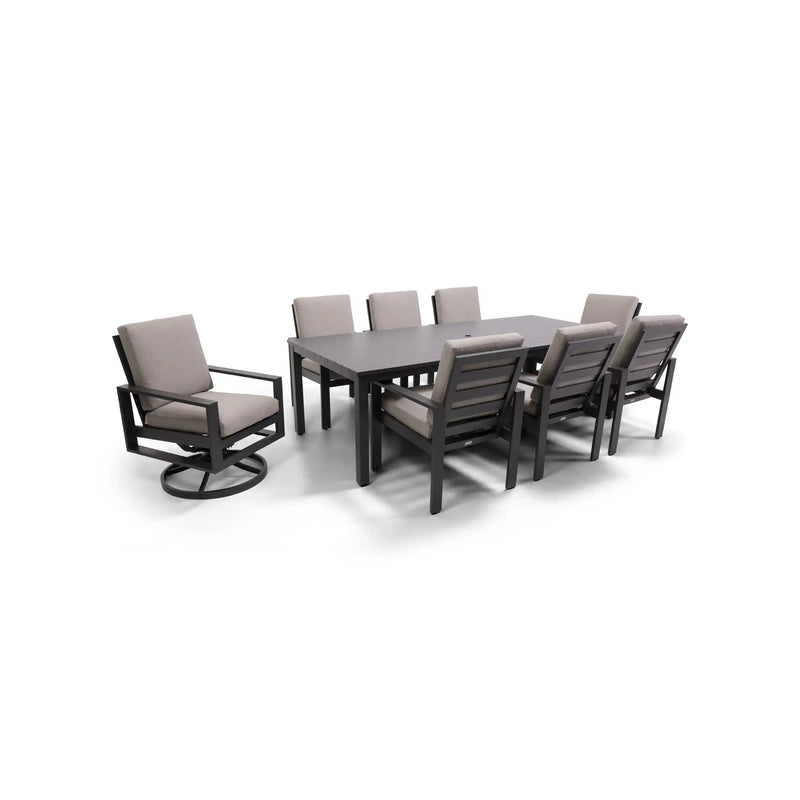 Sutton Cushioned 9 Piece Dining Group Dove - The Great Escape