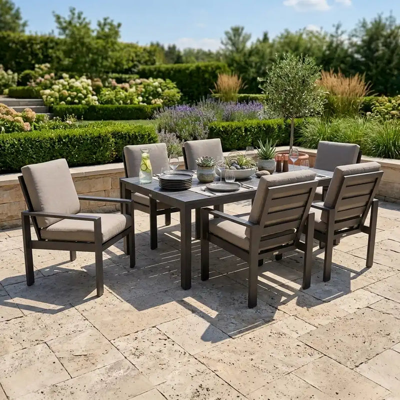 Sutton Cushioned 7 Piece Dining Group Dove - The Great Escape