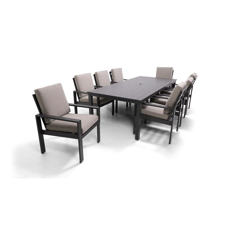 Sutton Cushioned 9 Piece Dining Group Dove - The Great Escape